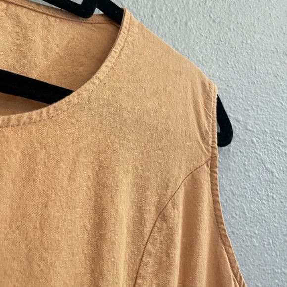 Summer Peach Sleeveless Cotton Apron Style Maxi Dress - Picture 5 of 8